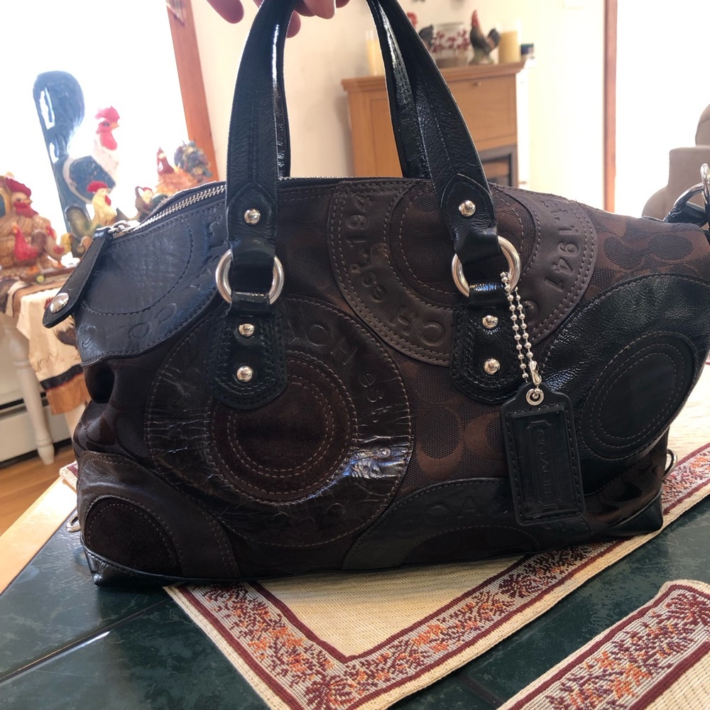 Coach Patchwork Ashley Leather Satchel Shoulder Bag - Picture 13 of 16